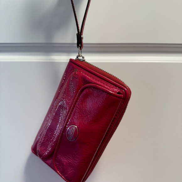 Coach Pink Patent Leather Wristlet Wallet - Picture 5 of 5